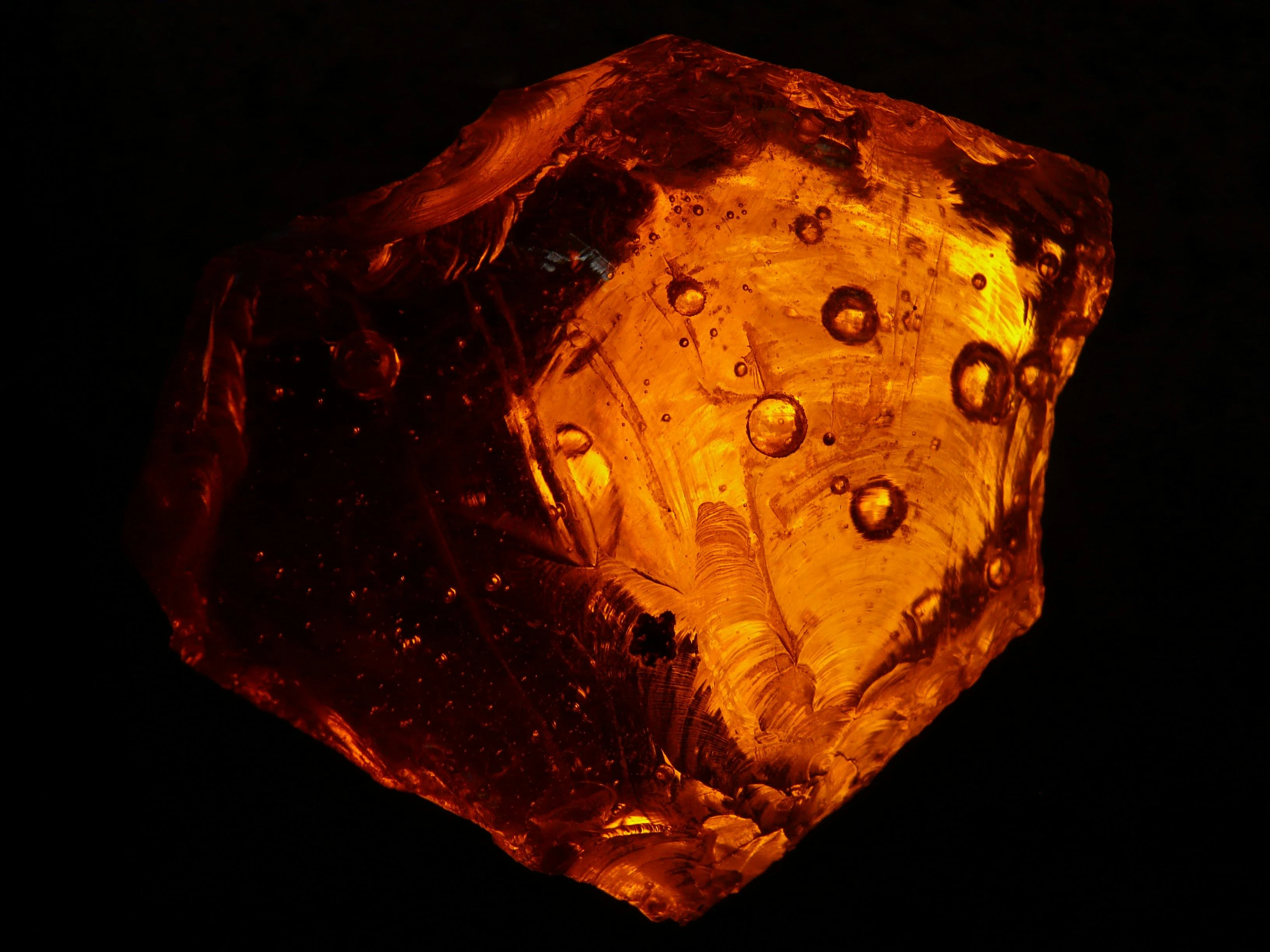 Piece of natural raw amber with rich texture