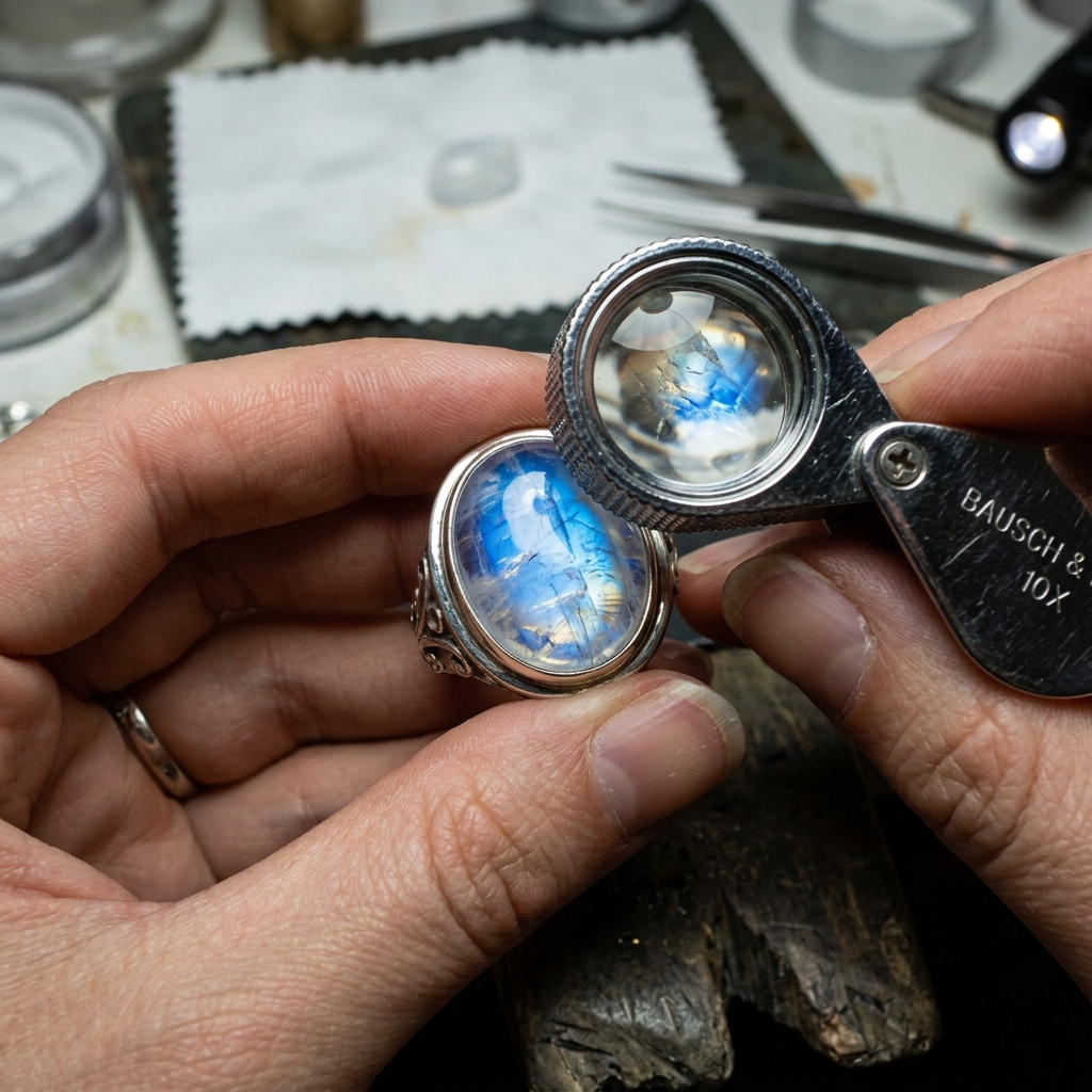 Comparing Moonstones with a Loupe