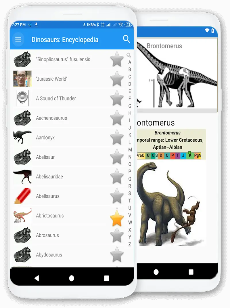 Screenshot for the app: Dinosaurs: Encyclopedia