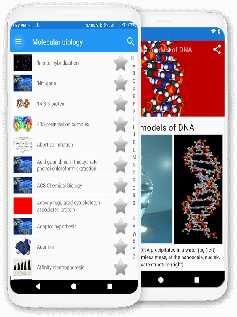 Screenshot for the app: Molecular biology