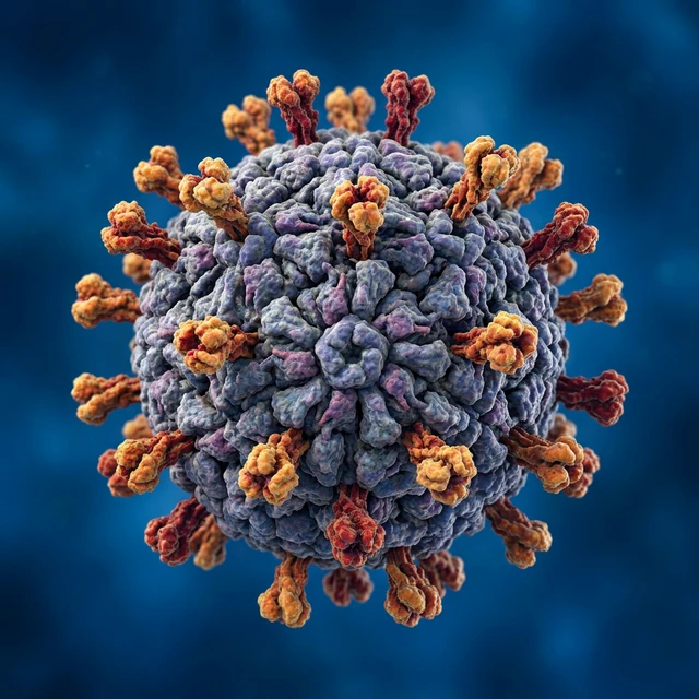 Illustrasjon av et rhinovirus som forårsaker forkjølelse