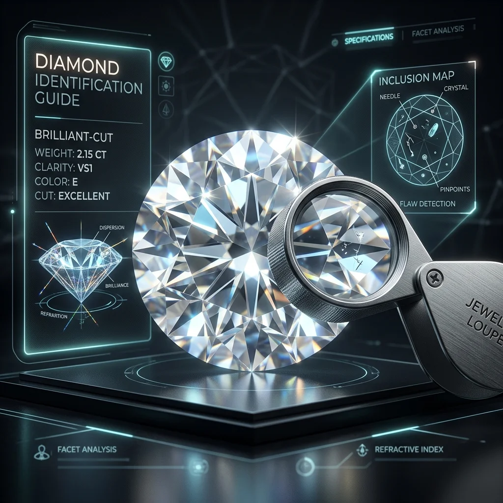 Ilustracja procesu identyfikacji diamentów