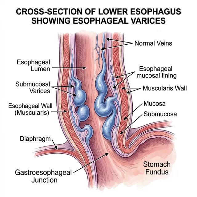 Anatomia żylaków przełyku